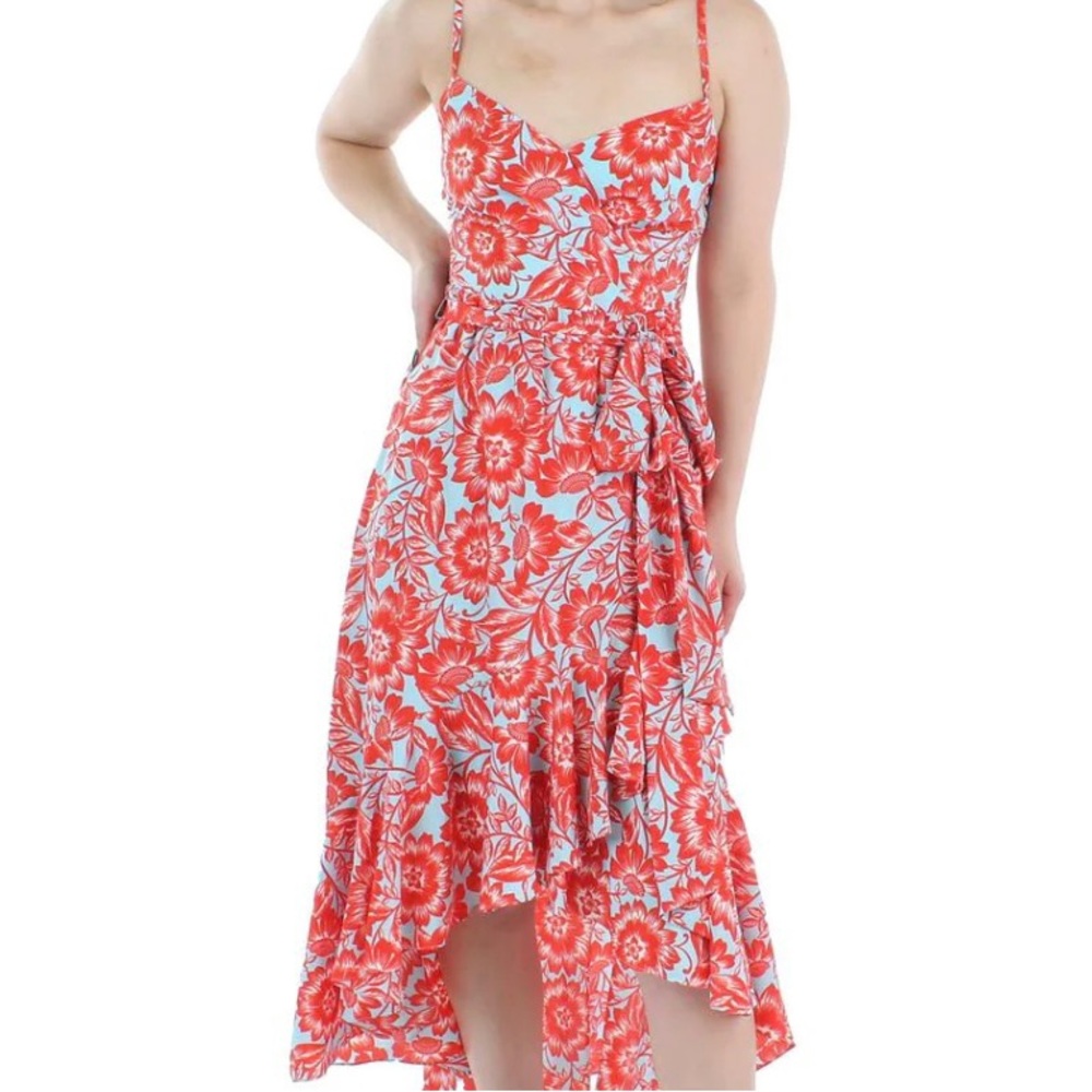 Smocked Asymmetric Midi Dress NWOT